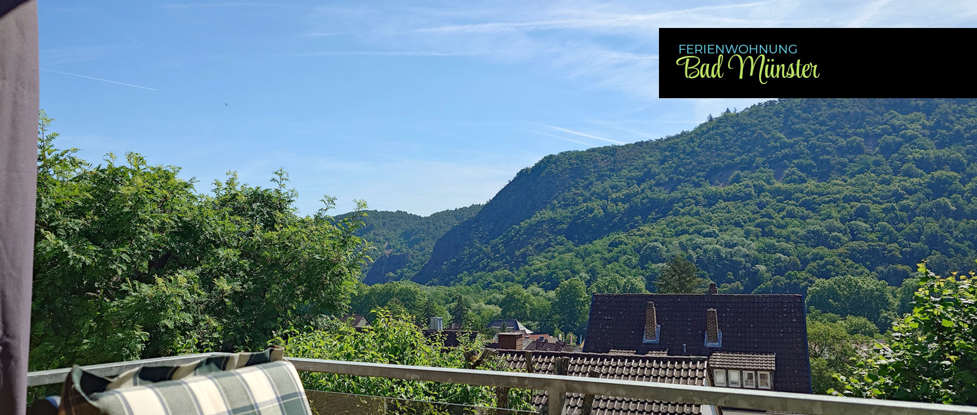 Ausblick von Terrasse unserer Ferienwohnung in Bad Münster